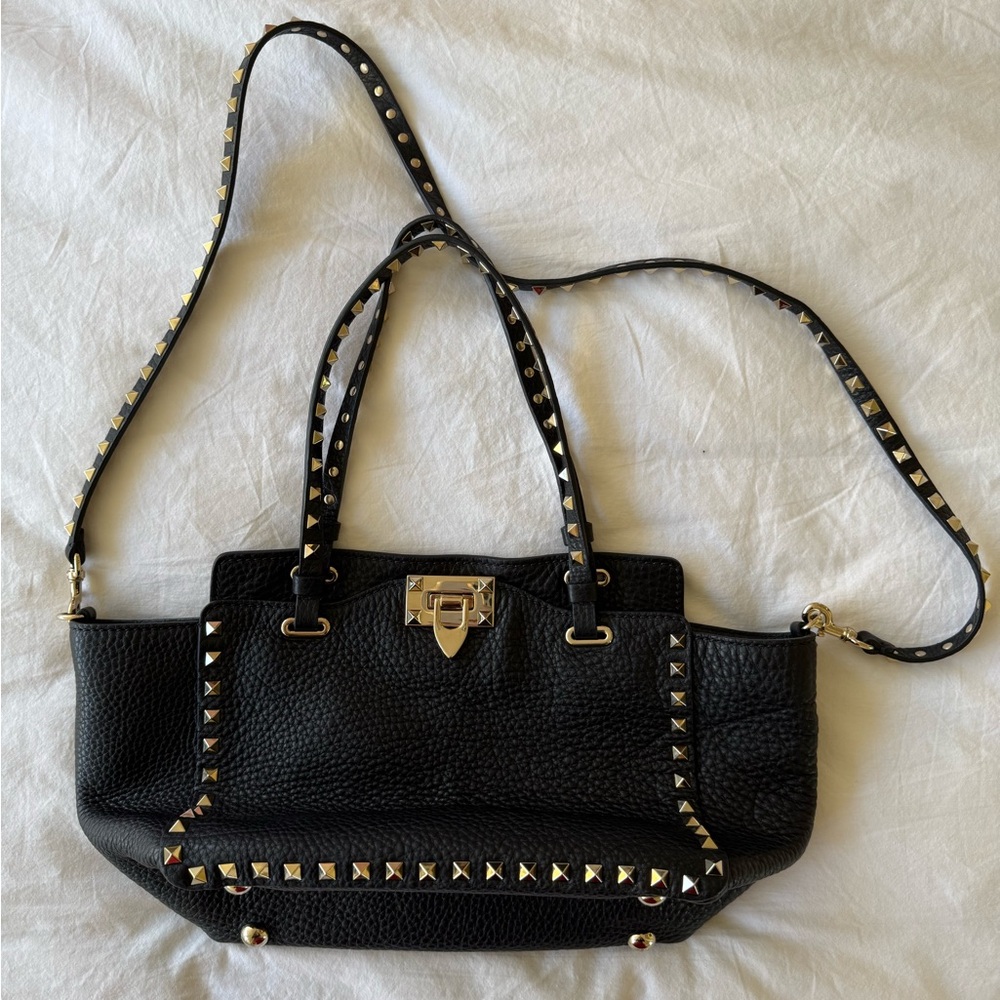 Valentino Studded Black Leather Handbag